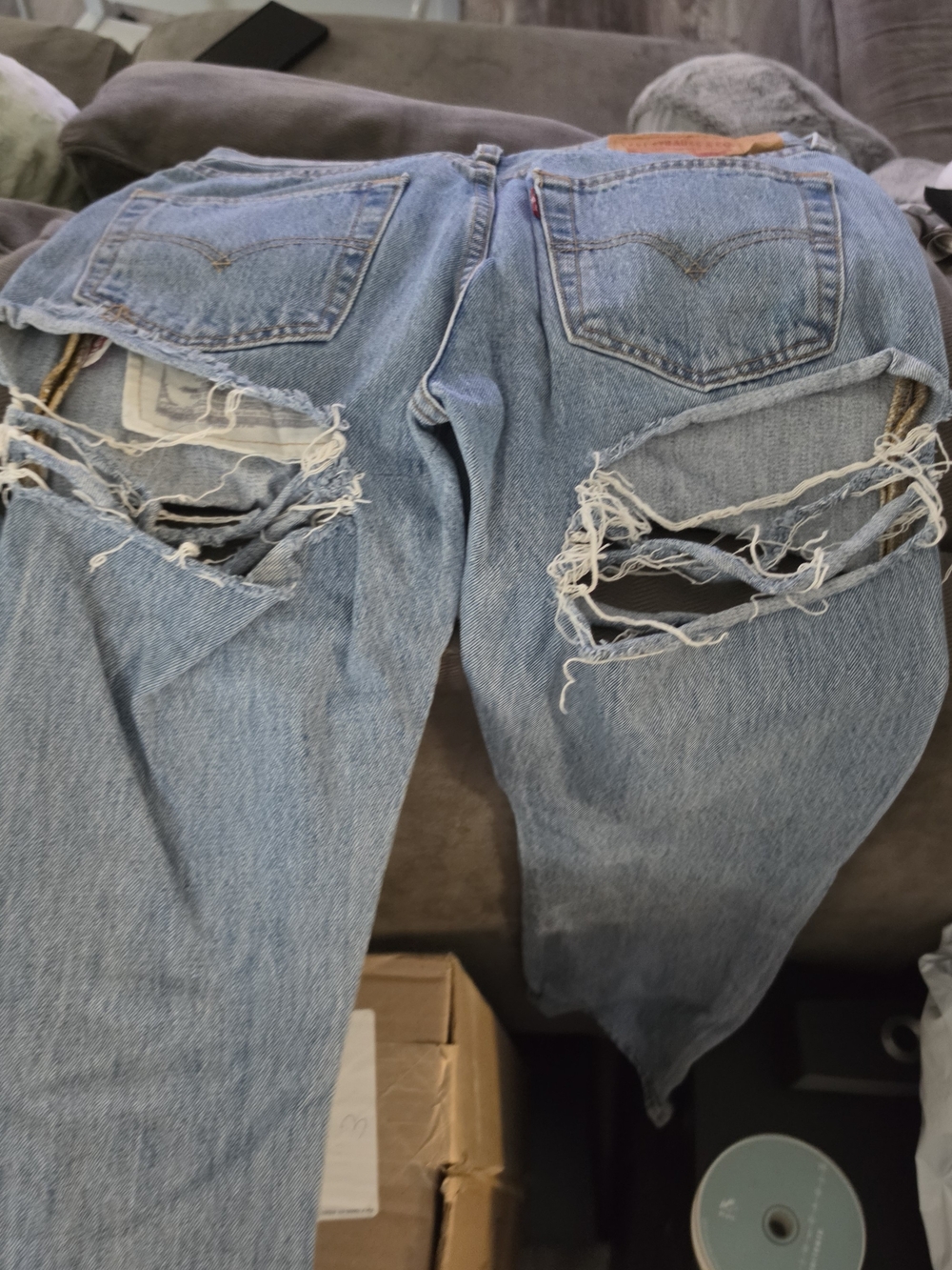 Levi's Light Blue Women's Relaxed Jeans 501 Custom Undercheeks Cut